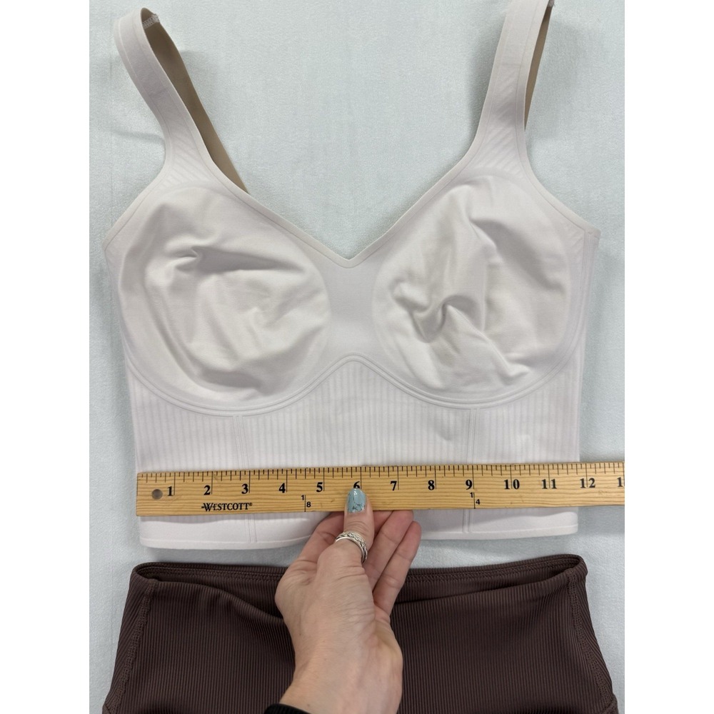 Set of Fanka Body Sculpt Bra Tank Lift Top M Cream Biker Shorts Brown Gym Active - Picture 5 of 15